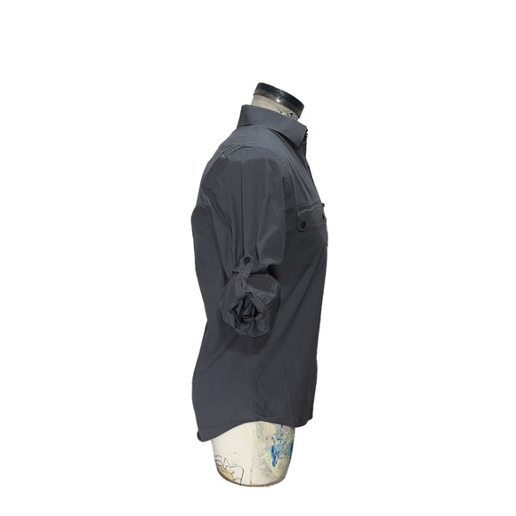 Express Men’s long and short sleeve gray button up collared shirt. Large - Picture 7 of 10